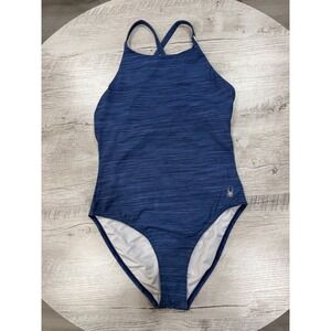 Spyder One Piece Swimsuit M Blue Athletic Minimal Sporty Swim Bodysuit